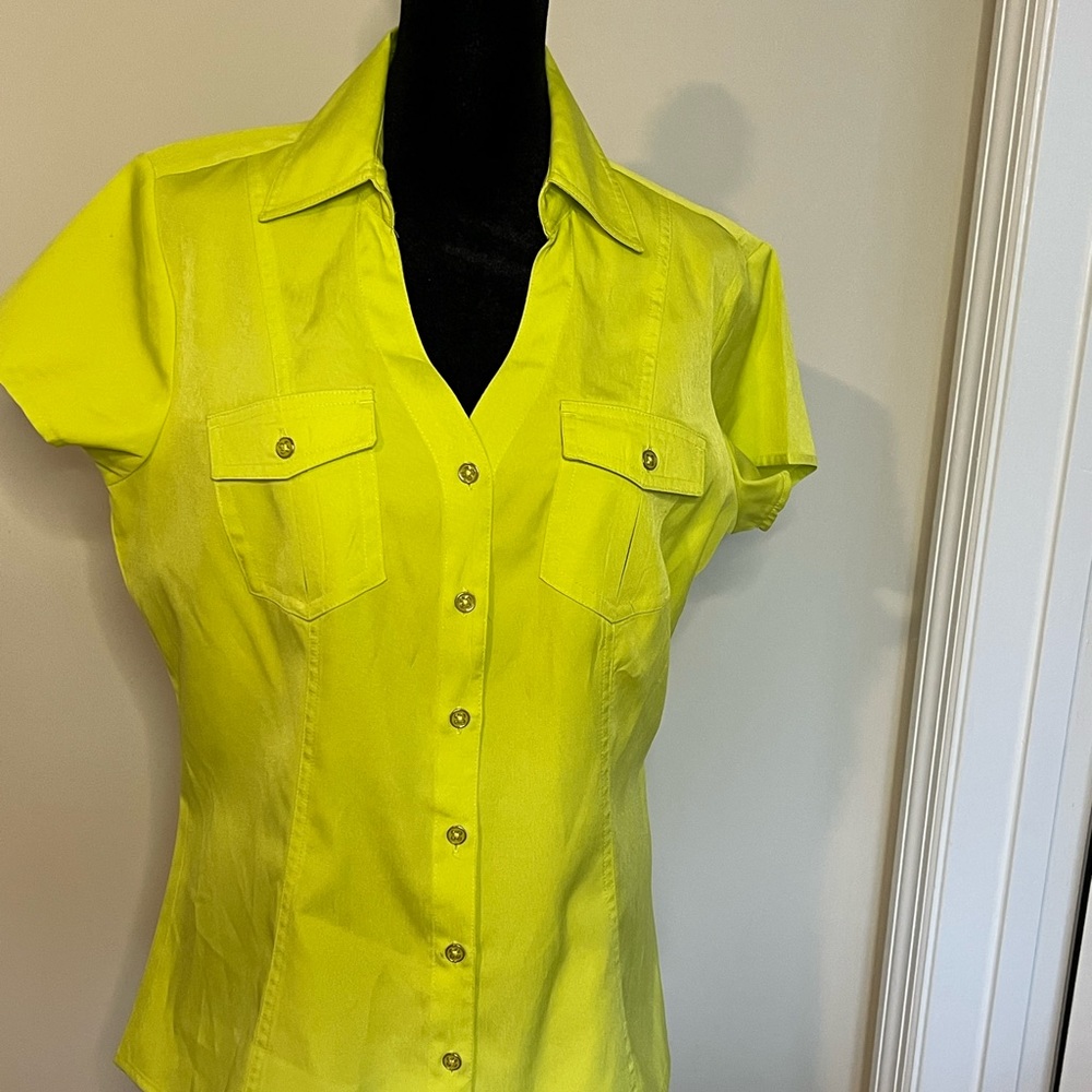 Lime colored women’s blouse by Cato
